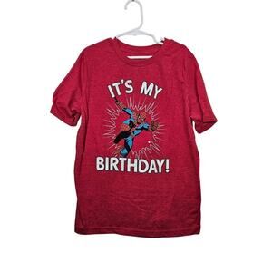 Spiderman Birthday t-shirt short sleeve Red Size 10 Jumping Bean